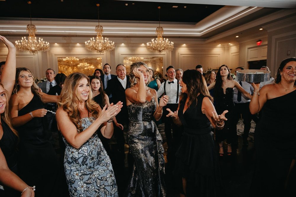 Wedding reception in an elegant ballroom