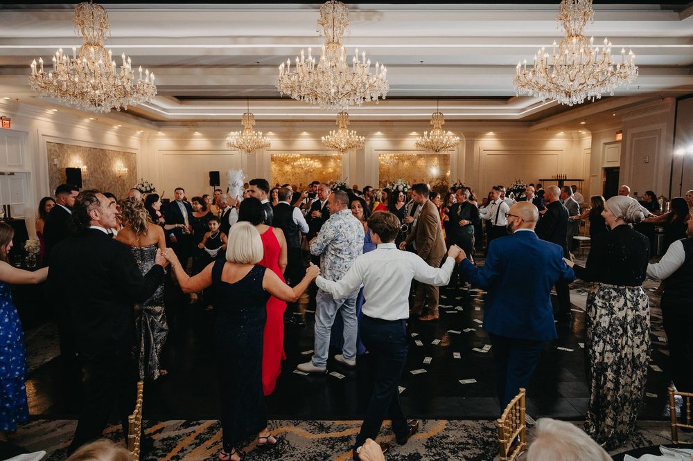 Circle dance in a grand ballroom